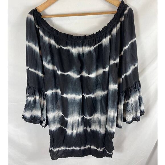 Chelsea & Theodore Tie Dye Off Shoulder Top Size Large - Picture 6 of 6